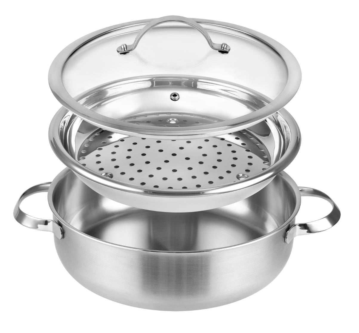 wok with steamer & lid 3pcs set