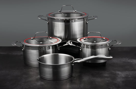 cookware set with silicon rim glass lid TP20251201
